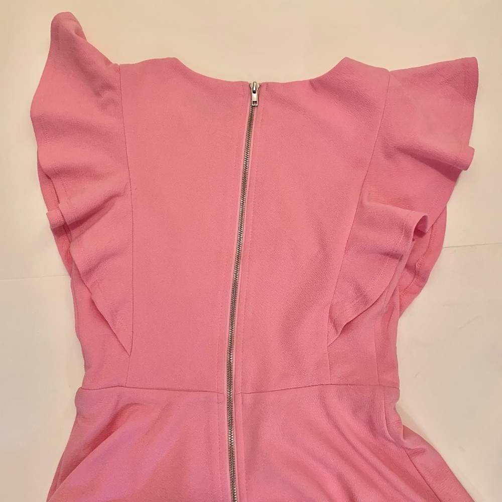 Pink Ruffle Sleeve Mini Dress - Picture 6 of 7